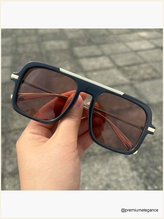 Vintage Oversized Pilot Square Sunglasses UV400 Protection Unisex Retr main image 6
